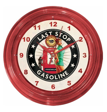 Last Stop Gasoline LED Clock