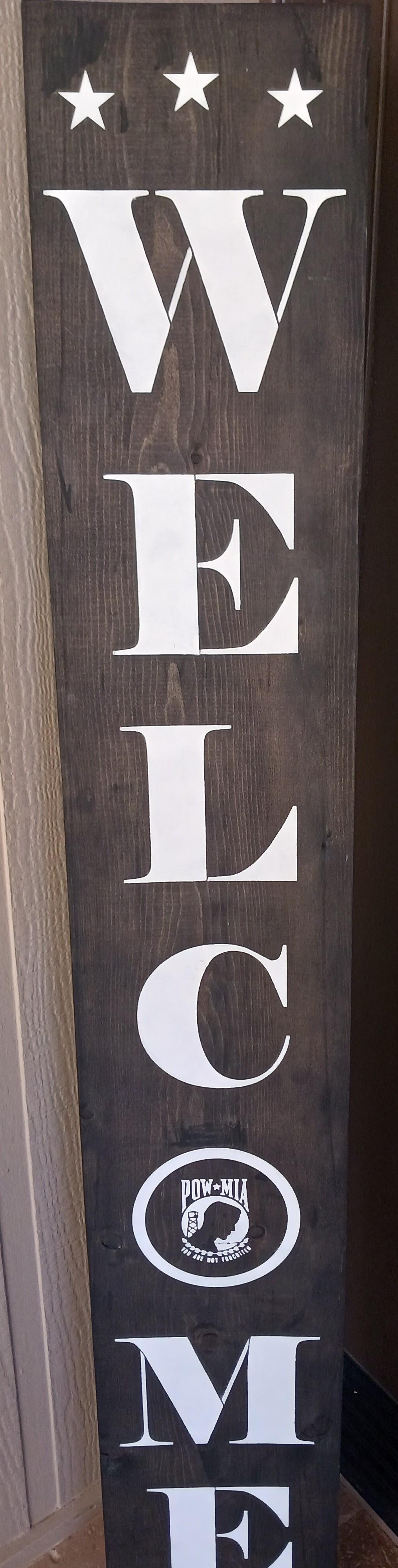 Wooden porch sign