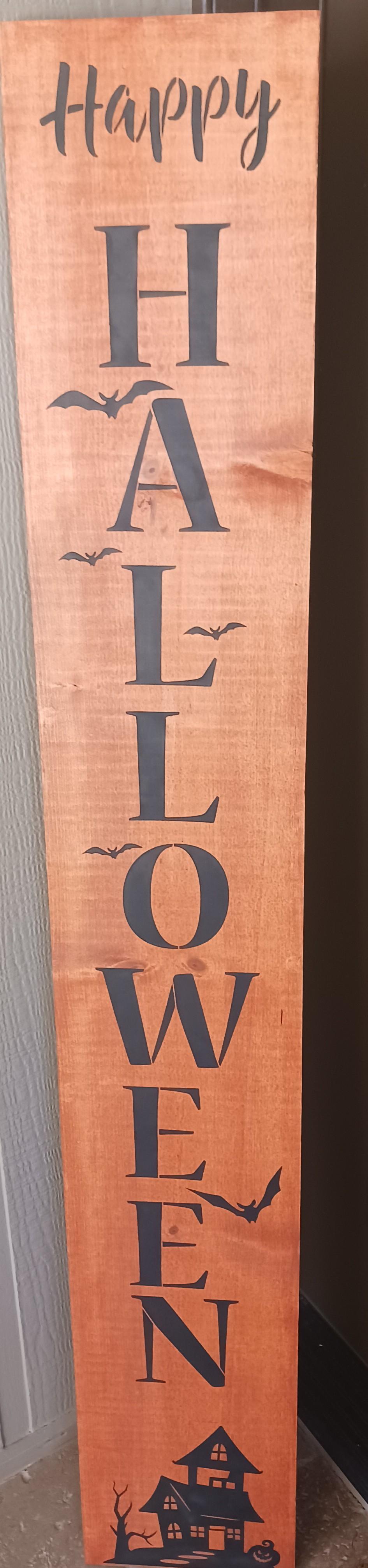 Wooden porch sign