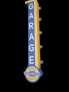 "Chevy Garage" marquee sign.