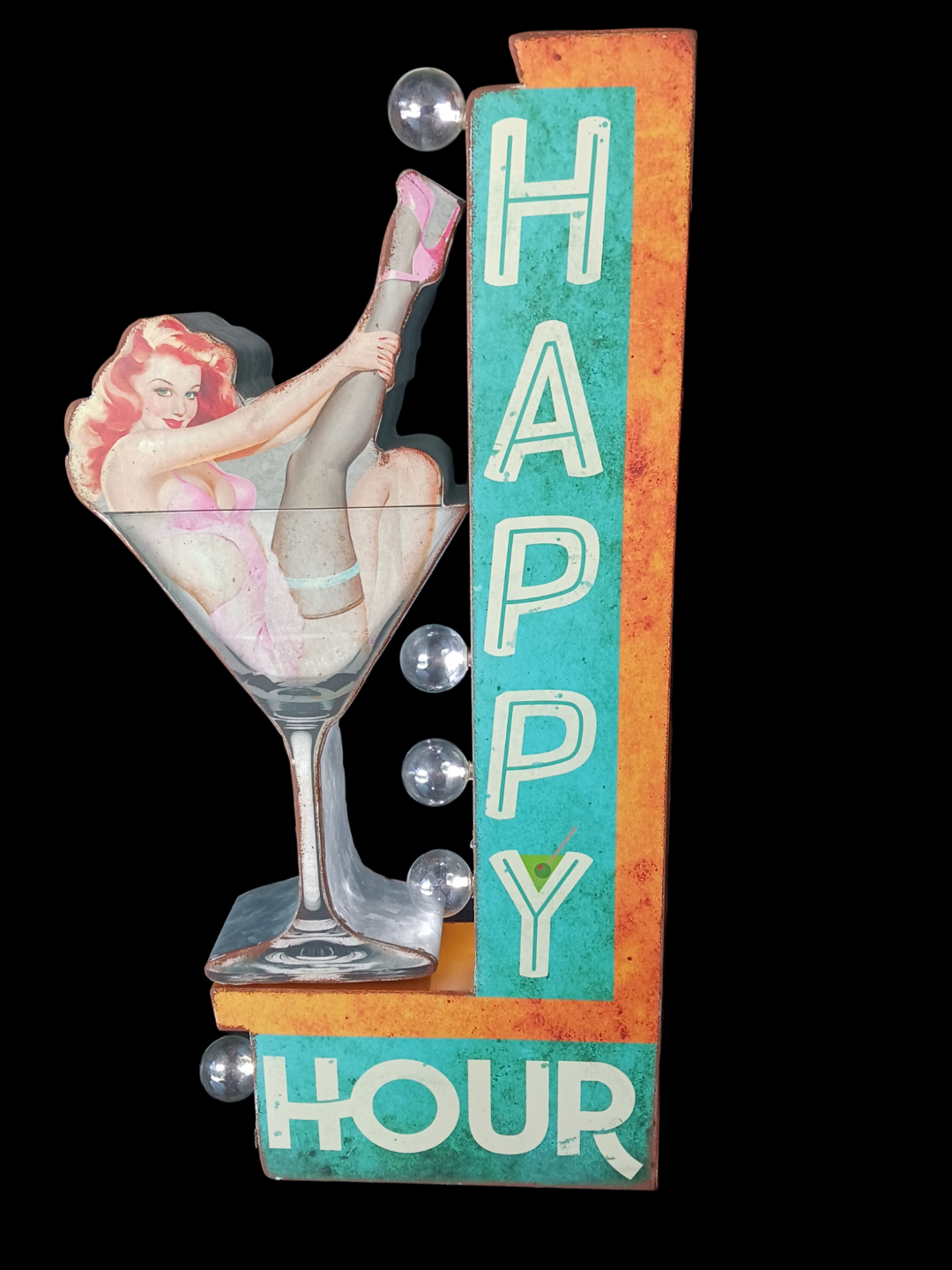 "Happy Hour" marquee sign